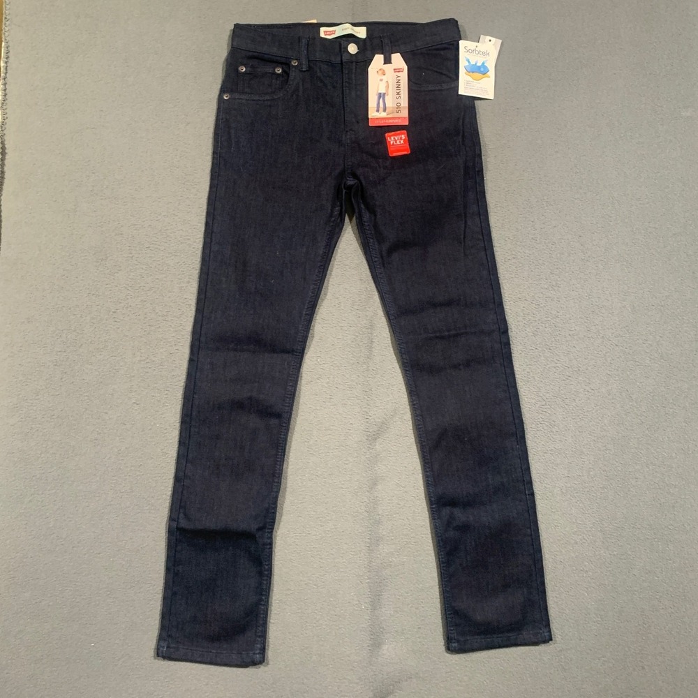 Levis 510 Skinny Jeans Boys 16 Reg Dark Wash Flex Performance Denim A770-03W